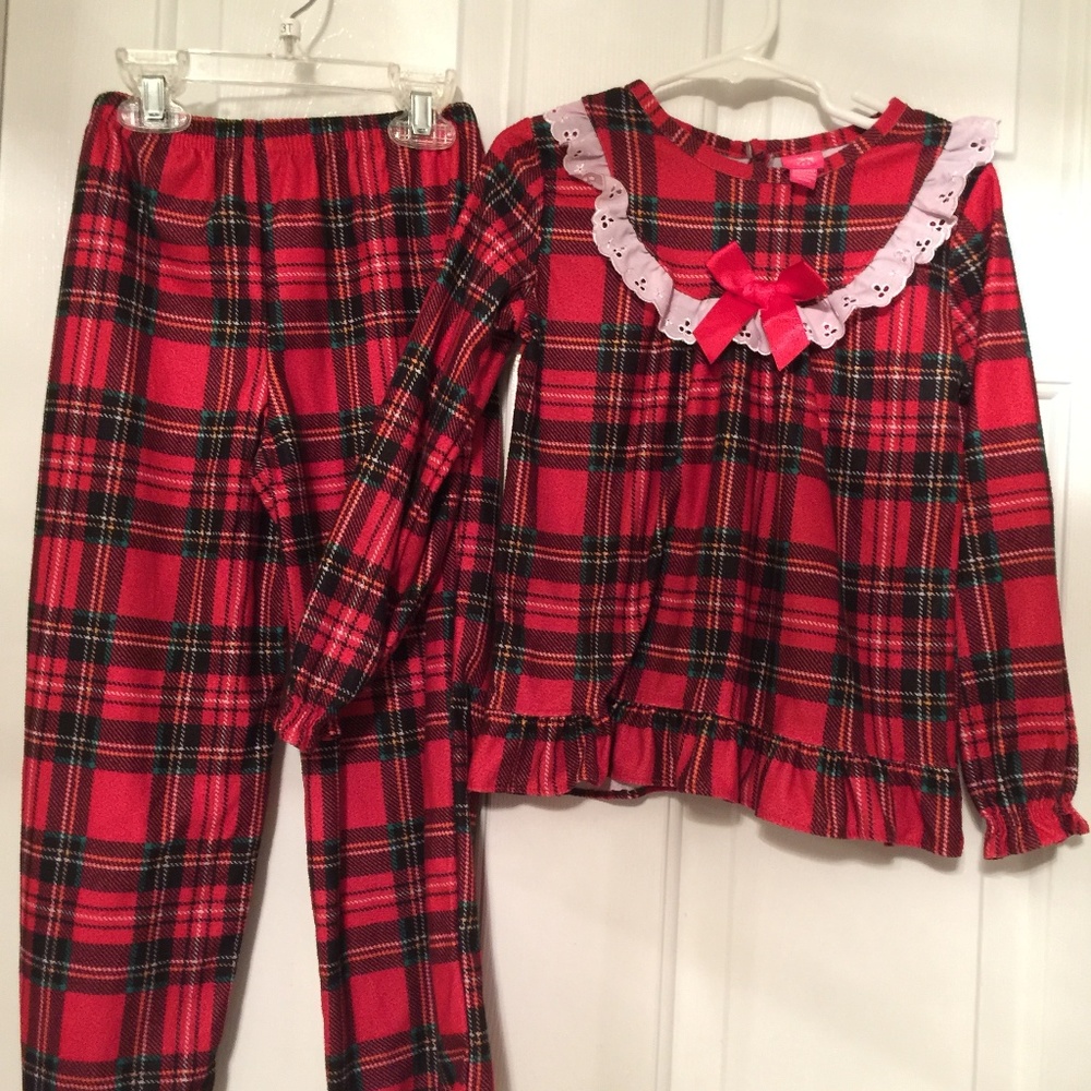 PJ set little girls red size xs 4/5 kids